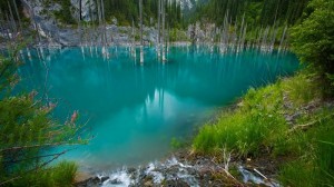 Lake Kaindy Bluish-Green Waters