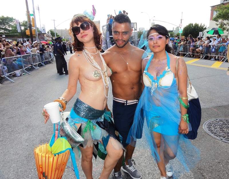 Topless Paraders At Mermaid Parade