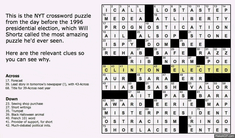 GIFs 1996 Election Crossword