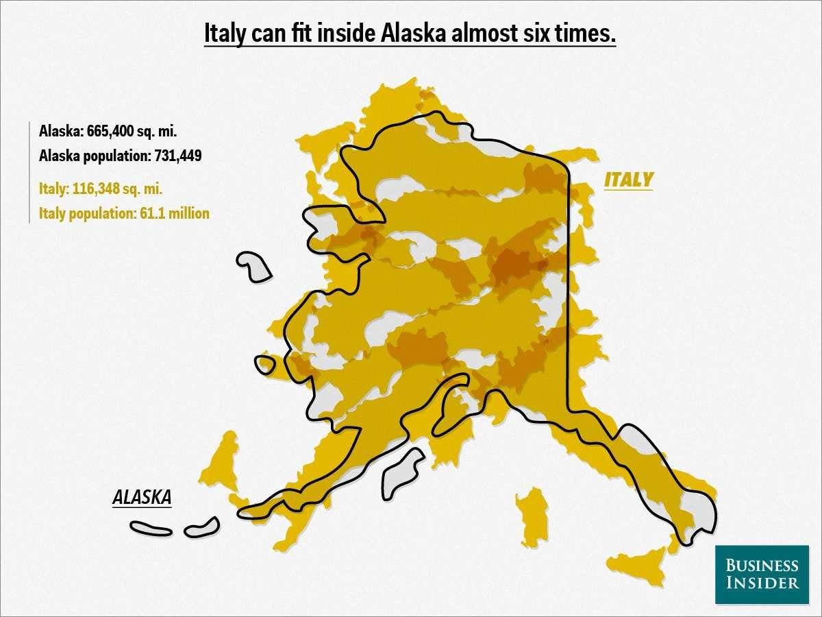 True Size Maps Italy