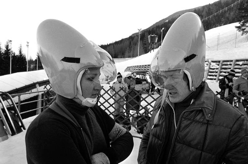 First Winter Olympics Helmets