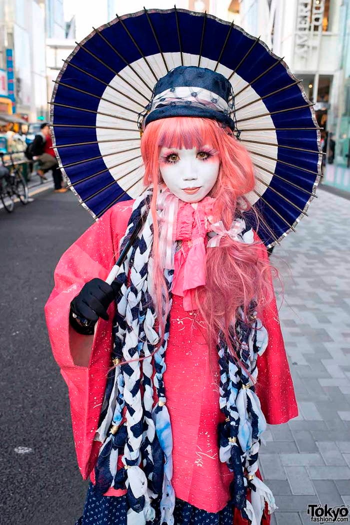 Harajuku Fashion Blue Umbrella