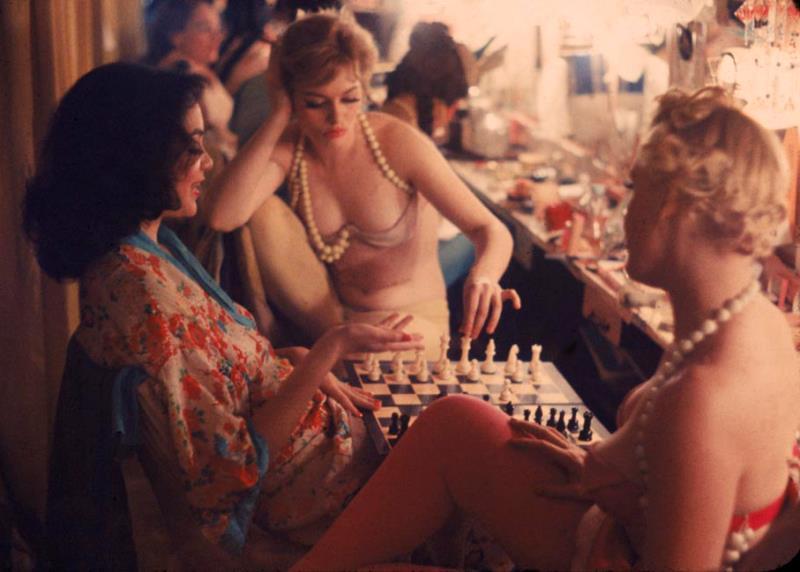 Showgirls Playing Chess In 1958
