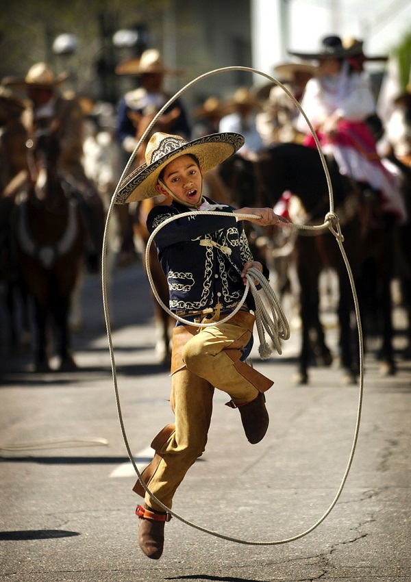 Boy Performs in Cinco de Mayo Parade