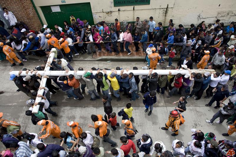 People Carry Cross in Colombia