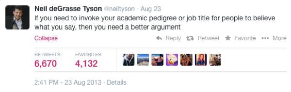 Neil DeGrasse Tyson Tweets Academia