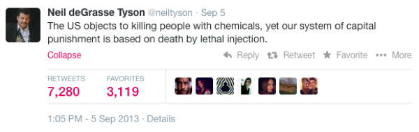 Neil DeGrasse Tyson Tweets Chemical Weapons