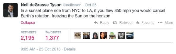 Neil DeGrasse Tyson Tweets Plane Ride