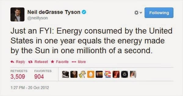 Neil DeGrasse Tyson Tweets US Energy