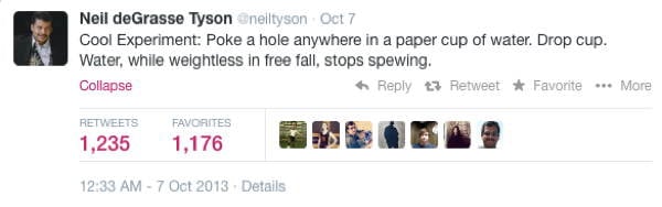 Neil DeGrasse Tyson Tweets Water