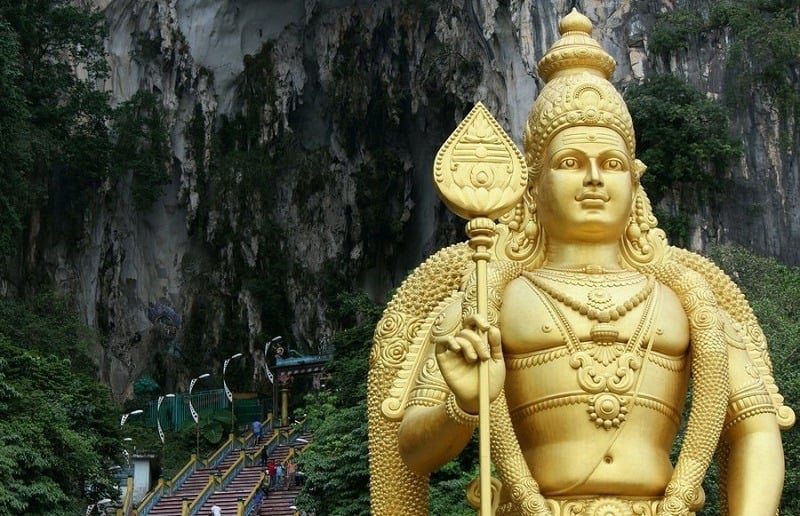 Statue of Lord Murugan Cave Entrance 
