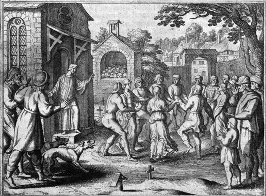 Depiction Of The Dancing Plague Of 1518