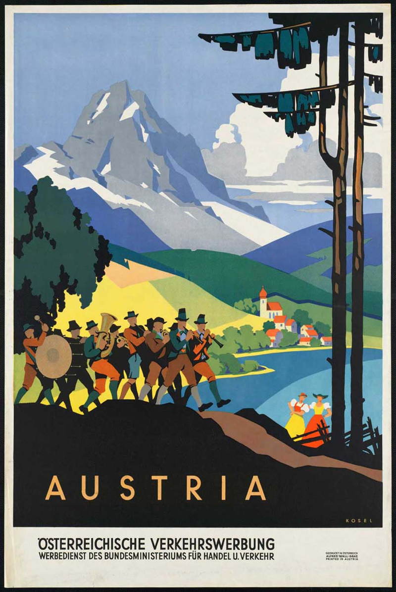 large vintage travel poster