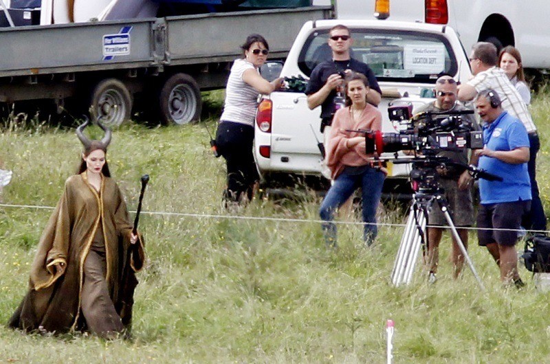 Angelina on Set at Maleficent