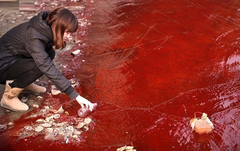 Pollution In China Jianhe River