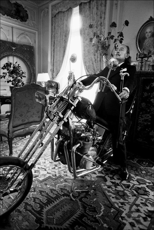 Salvador Dali On A Motorcycle