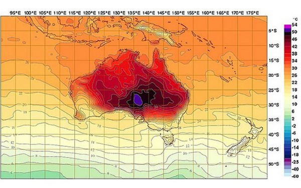 Australia Extreme Weather Heat Map