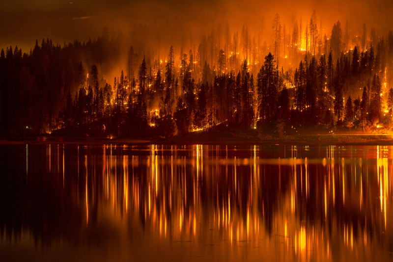 California Wildfire Orange Streaks