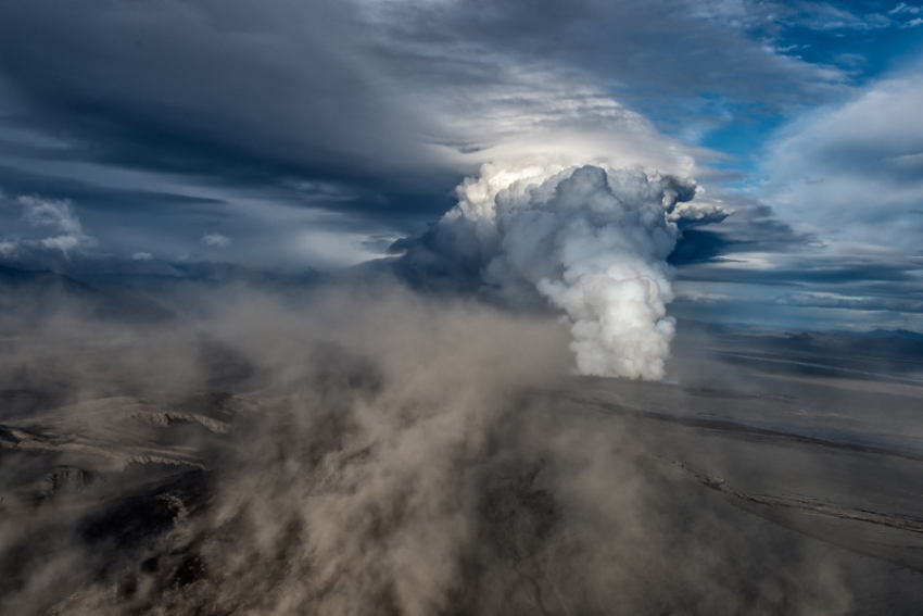 Iceland Volcano Dramatic Clouds