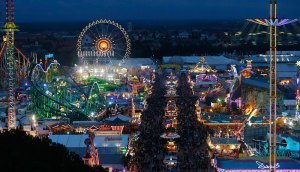 Oktoberfest Carnival at Night