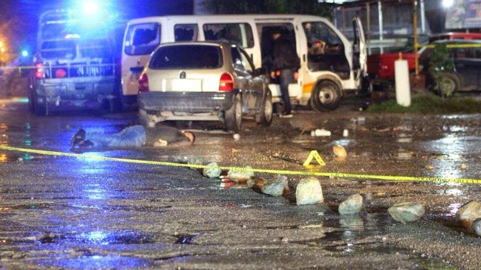 Crime scene at Iguala, Mexico