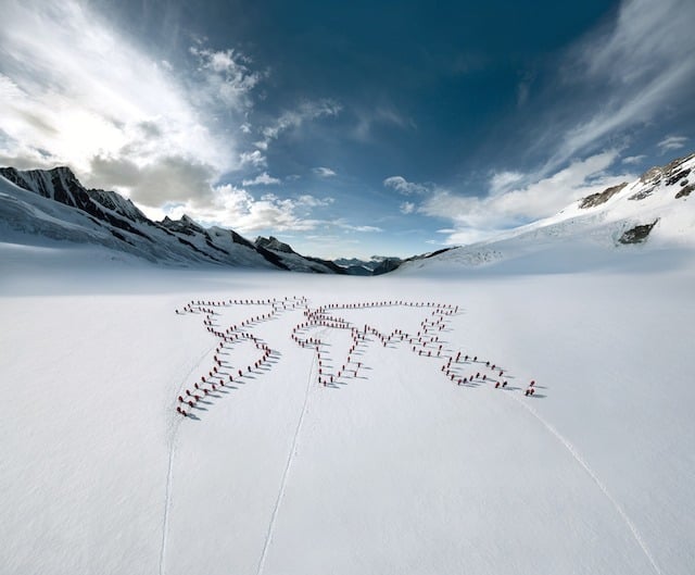 World Map On The Swiss Alps