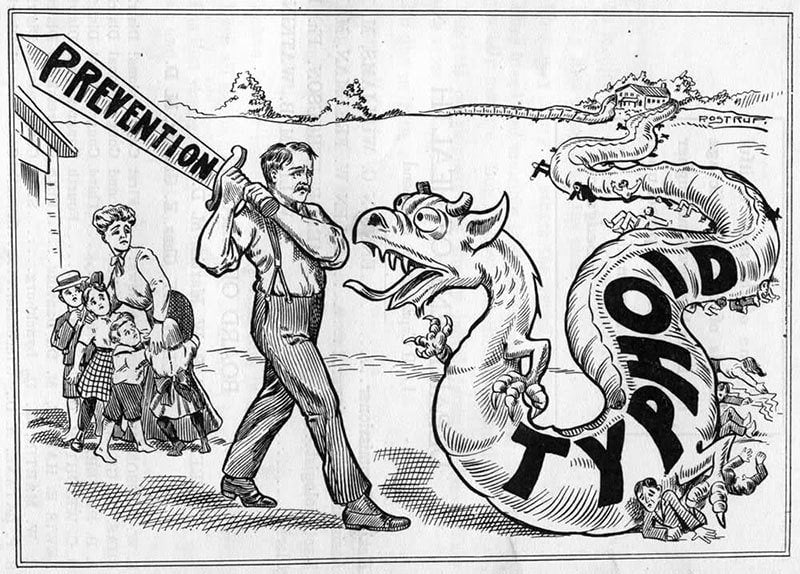 Political Cartoon About Typhoid