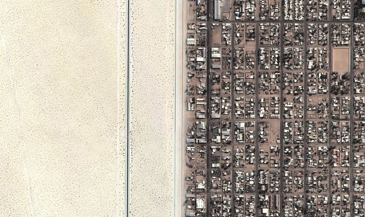 US-Mexico Border Aerial View