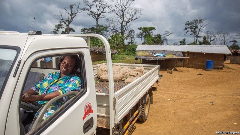 African Woman Works as Driver