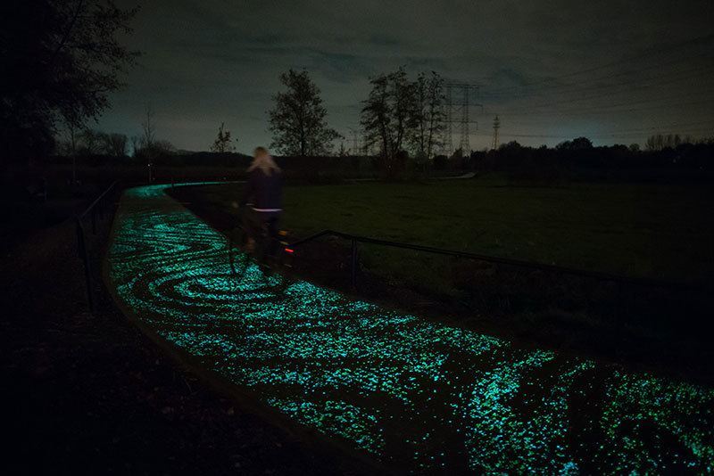 Illuminated Bike Path Far
