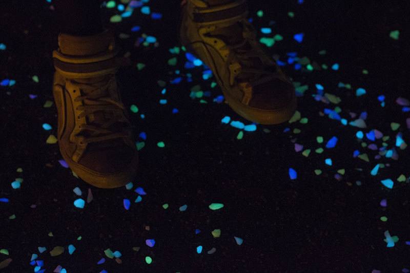 Illuminated Bike Path Up Close