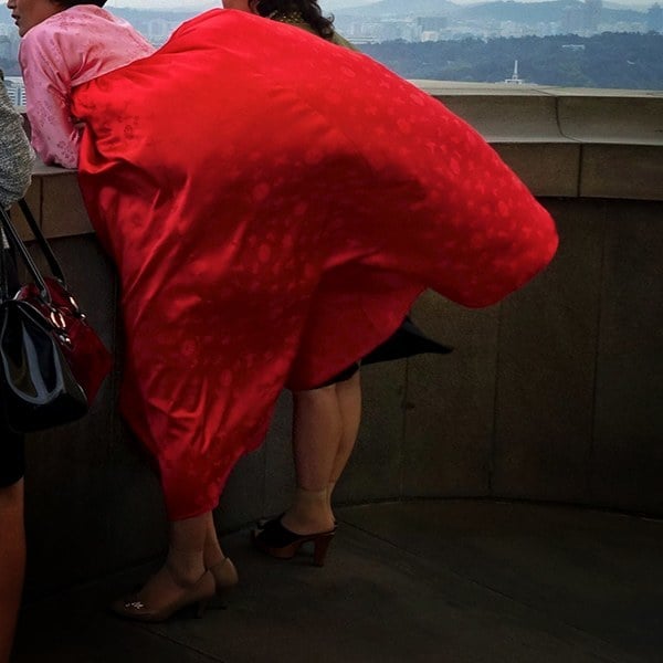 North Korea Instagram Red Skirt