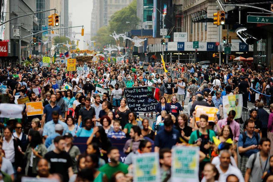 Protestors March During Climate Summit 2014