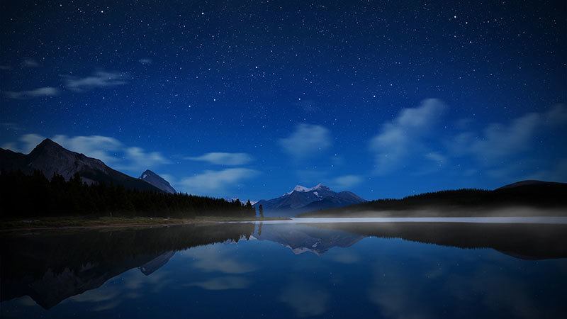 Lake Maligne at Night