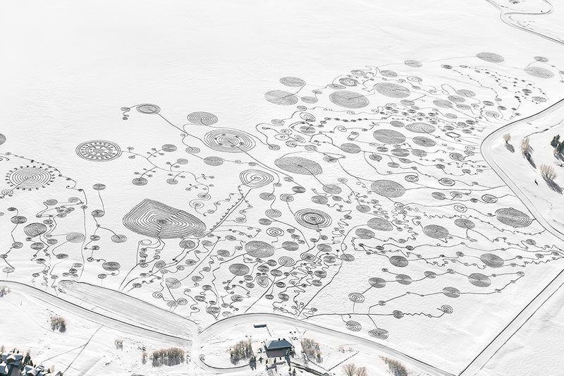 Snow Drawings Aerial View