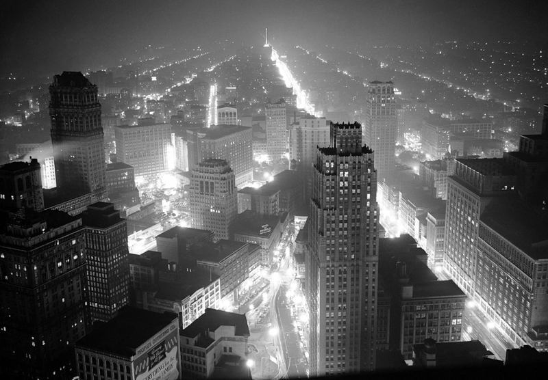 1940s Detroit Skyline
