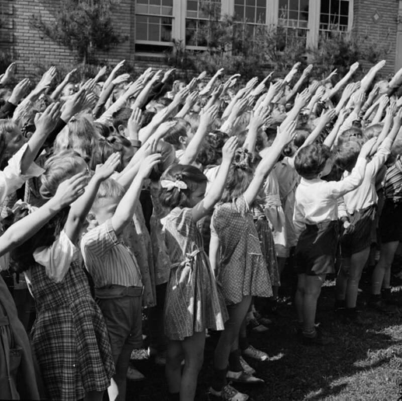 Children Give Bellamy Salute