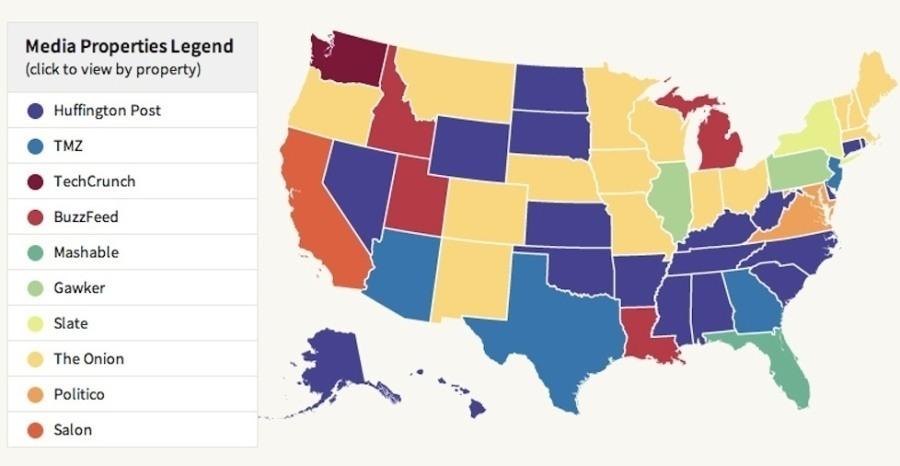 Most Popular Website By State