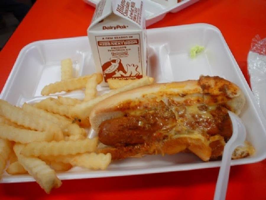 School lunches US hot dog