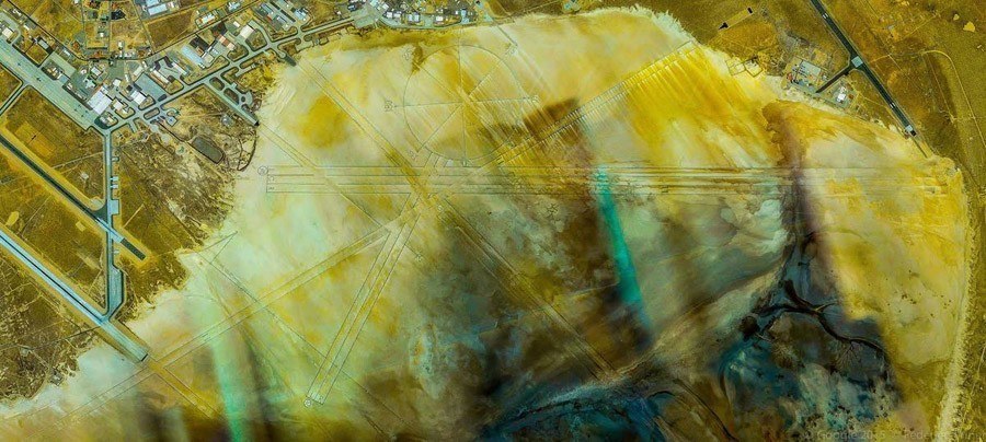 geometric earth yellow lands