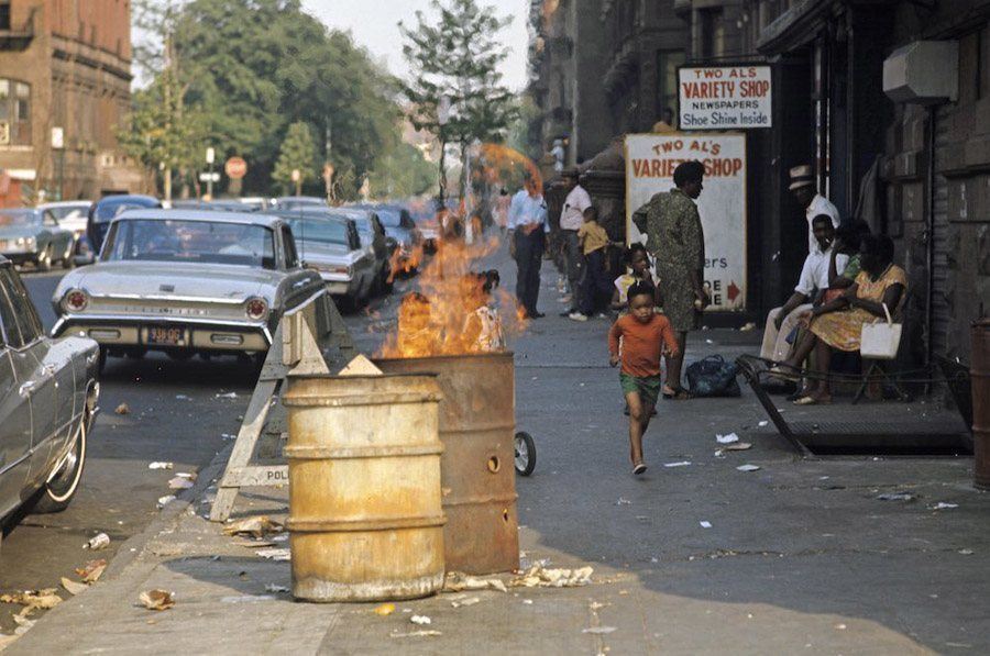 A Burning Trash Can In Harlem