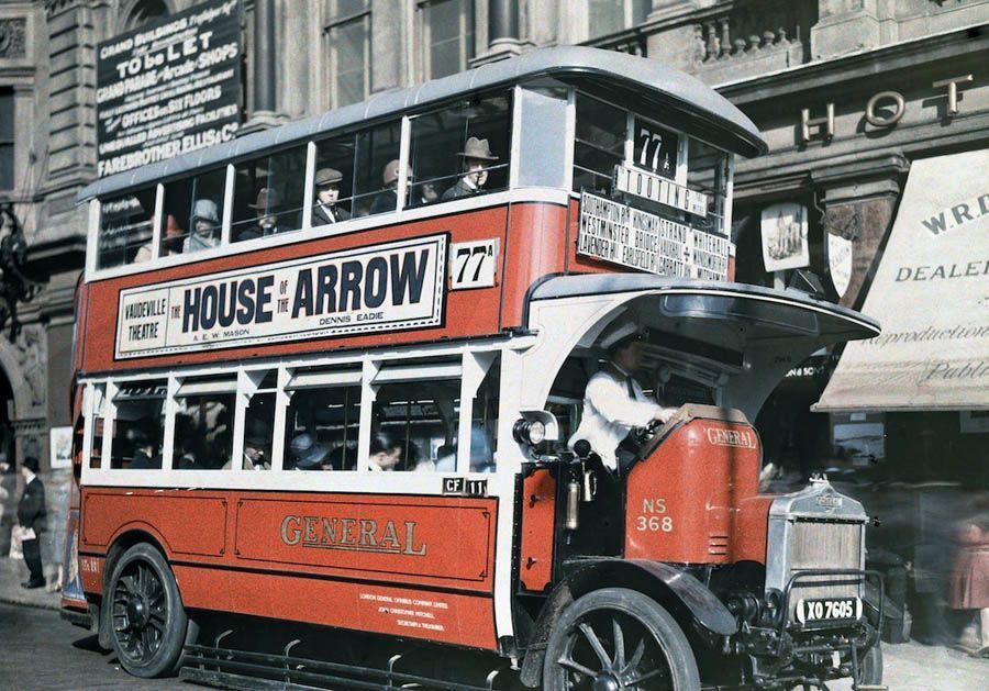 england in color double decker