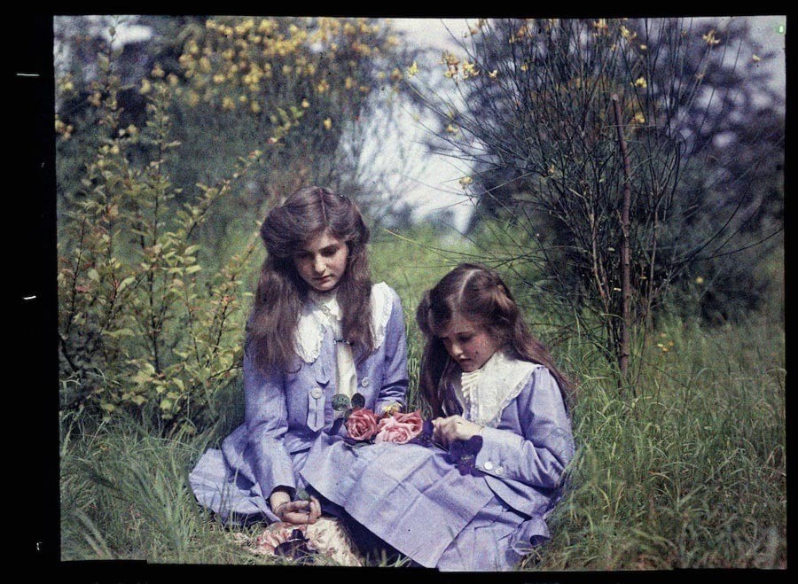 etheldreda laing autochrome blue dresses