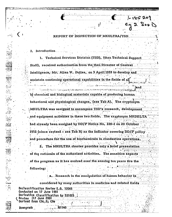 MKULTRA declassified documents