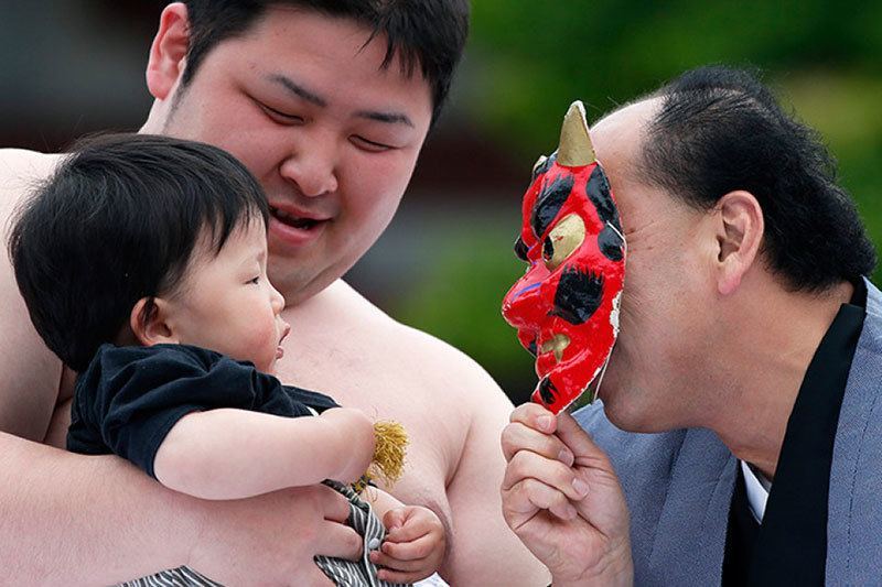 Japanese Sumo Crying Contest