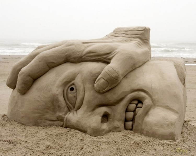 Sand Sculpture Face Foot