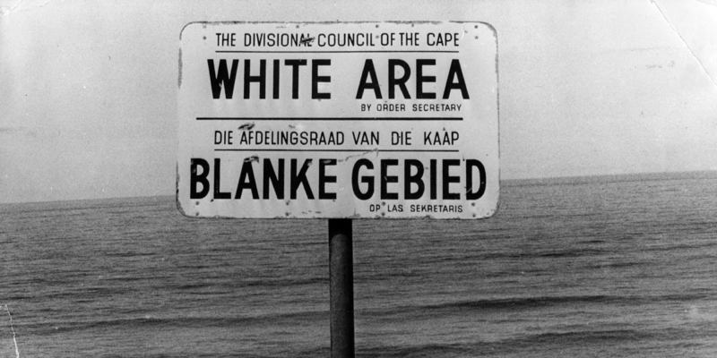 A sign demarcating racialized spaces in South Africa.