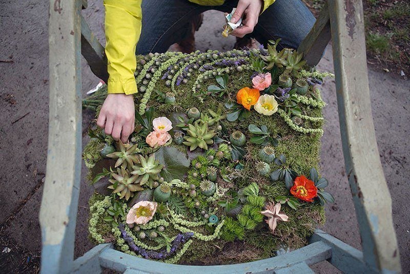 Chair Upholstered with Flowers