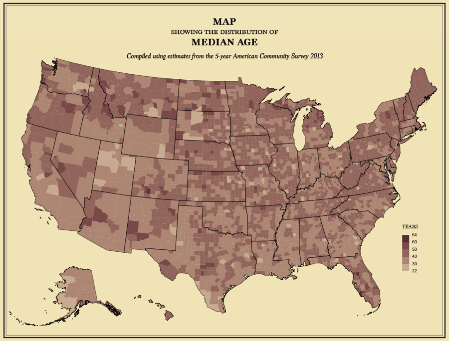 Map America Age Median
