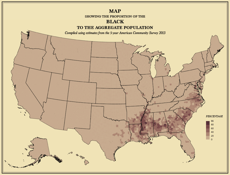 Map America Black Population